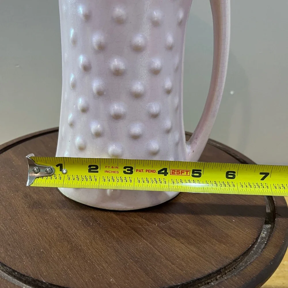 Vtg Nelson McCoy Pottery Lavender Pink Hobnail Tall Pitcher NM USA 10.5